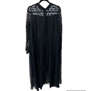 SHEIN CURVE Jumpsuit Womens Plus 4X/20 Tie Neck Polka Dot Mesh whimsigoth Fairy